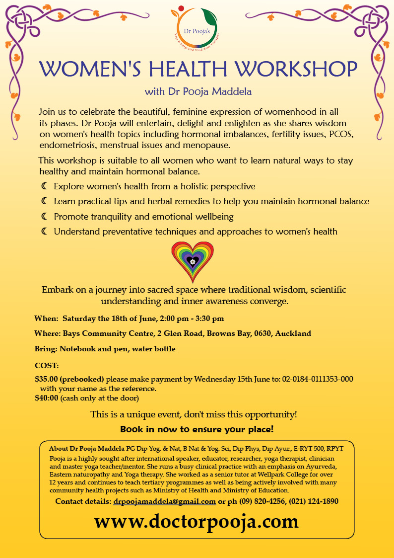 Women's Health Workshop with Dr Pooja